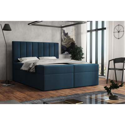 Čalouněná postel boxspring 140x200 SAMANTA - modrá 5