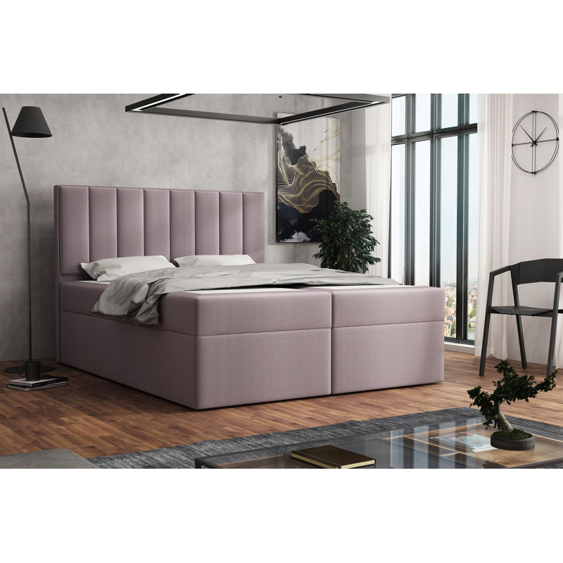 Čalouněná postel boxspring 180x200 SAMANTA - růžová 2