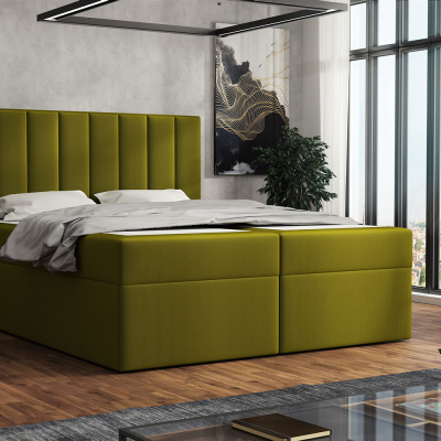 Čalouněná postel boxspring 180x200 SAMANTA - zelená