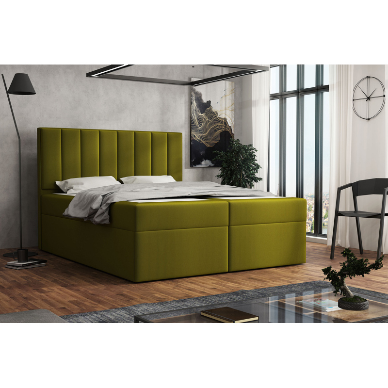 Čalouněná postel boxspring 180x200 SAMANTA - zelená