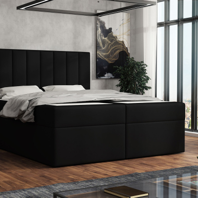 Čalouněná postel boxspring 160x200 SAMANTA - černá