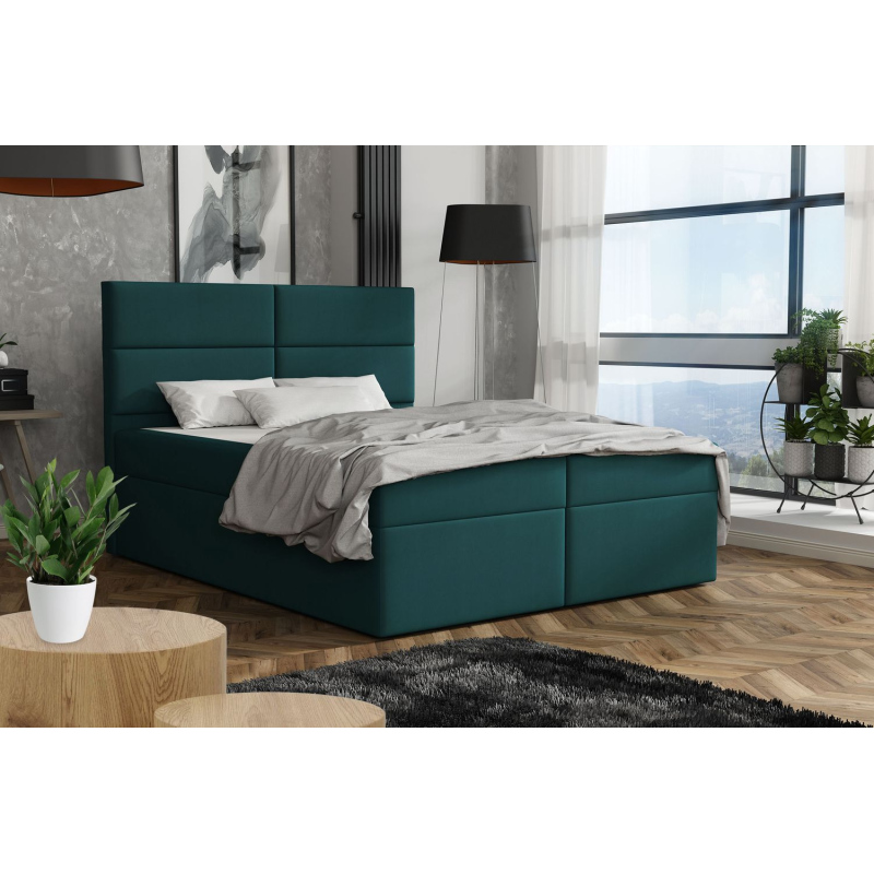 Elegantní postel 140x200 ZINA - modrozelená
