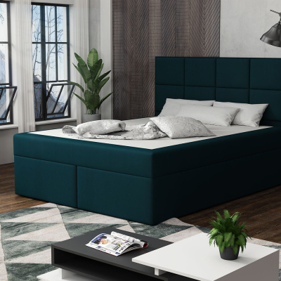 Čalouněná postel s prošíváním 160x200 BEATRIX - modrá 3