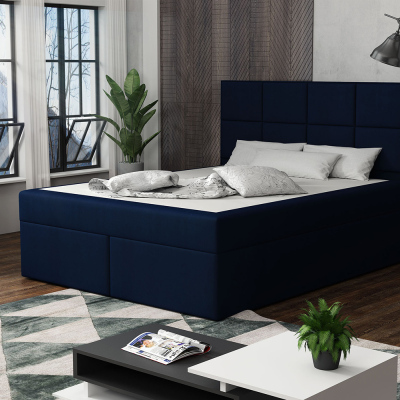 Čalouněná postel s prošíváním 140x200 BEATRIX - modrá 4