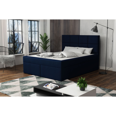 Čalouněná postel s prošíváním 160x200 BEATRIX - modrá 4
