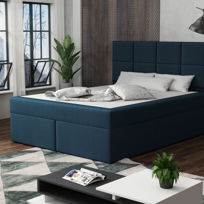 Čalouněná postel s prošíváním 140x200 BEATRIX - modrá 5