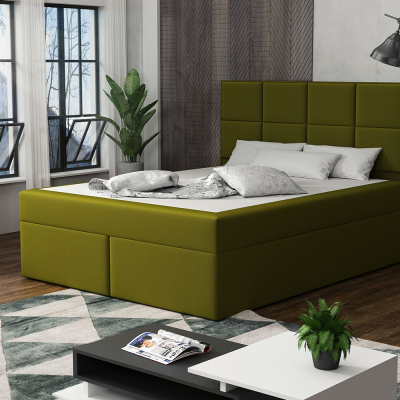 Čalouněná postel s prošíváním 120x200 BEATRIX - zelená