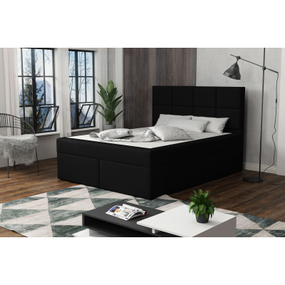 Čalouněná postel s prošíváním 160x200 BEATRIX - černá