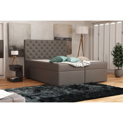 Elegantní čalouněná postel 140x200 ALLEFFRA - šedá 2