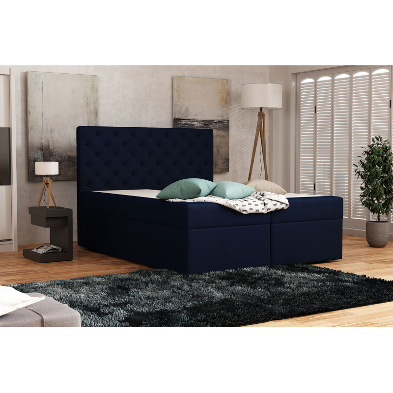Elegantní čalouněná postel 140x200 ALLEFFRA - modrá 4