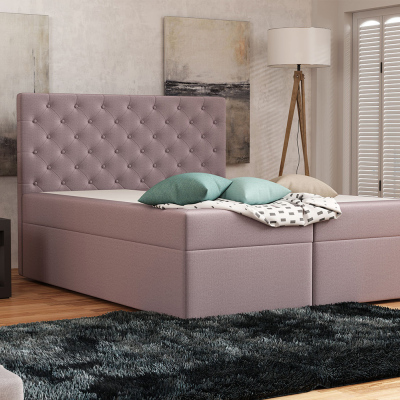 Elegantní čalouněná postel 180x200 ALLEFFRA - růžová 2