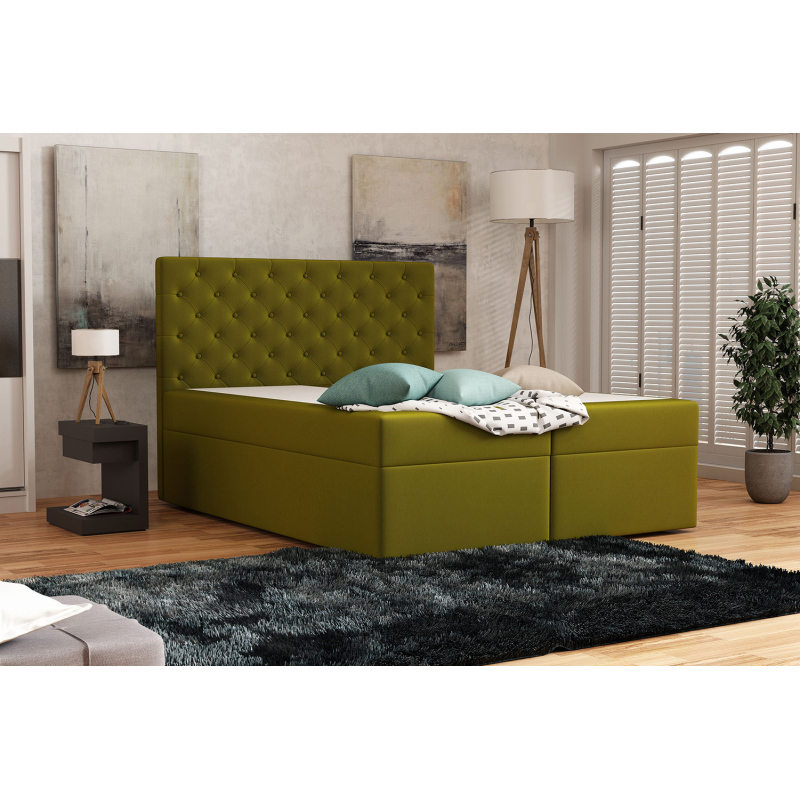 Elegantní čalouněná postel 180x200 ALLEFFRA - zelená
