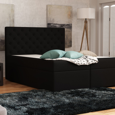 Elegantní čalouněná postel 180x200 ALLEFFRA - černá