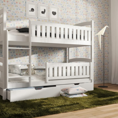 Dětská postel se šuplíky 90x200 BIBI - bílá