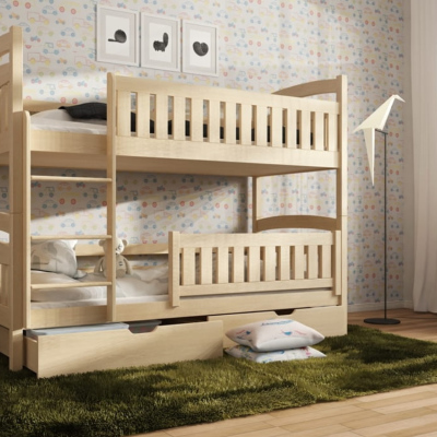 Dětská postel se šuplíky 90x200 BIBI - borovice