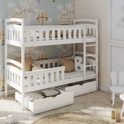 Patrová postel pro dvě děti DITA - 90x200, bílá