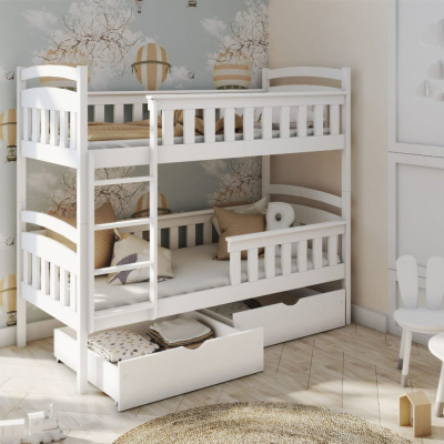 Patrová postel pro dvě děti DITA - 90x190, bílá