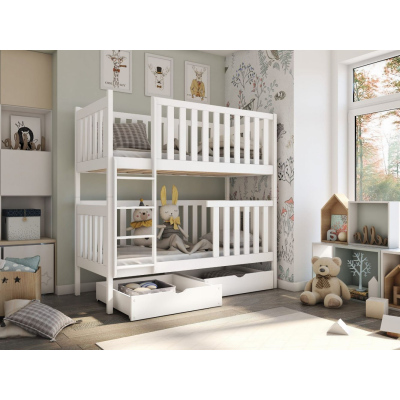 Dětská postel se šuplíky KARIN - 90x200, bílá