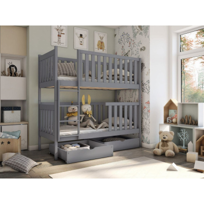 Dětská postel se šuplíky KARIN - 90x190, šedá