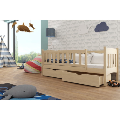 Dětská postel se zábranou GERTA - 90x200, borovice