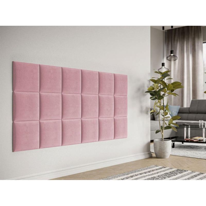 Čalouněný nástěnný panel 30x30 PAG - růžová