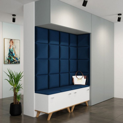 Čalouněný nástěnný panel 30x30 PAG - modrá