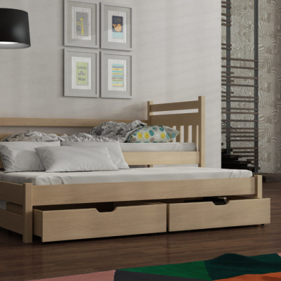 Dětská postel s přistýlkou DEBRA - 90x200, borovice