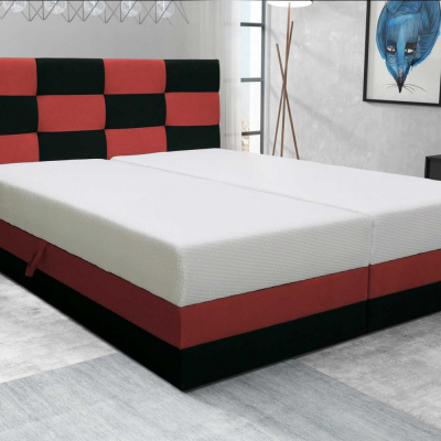 VÝPRODEJ - Designová postel MARLEN 160x200, červená + černá