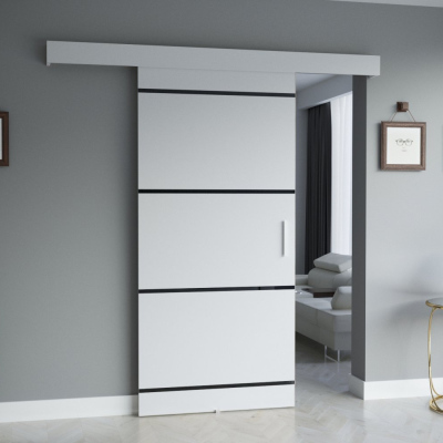 Posuvné dveře SALOME - bílé s černými proužky