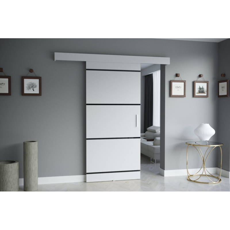 Posuvné dveře SALOME - bílé s černými proužky