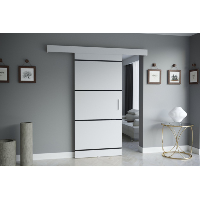 Posuvné dveře SALOME - bílé s černými proužky