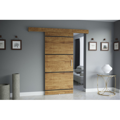 Posuvné dveře SALOME - Craft zlatý s černými proužky