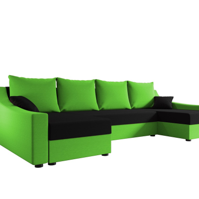 Elegantní sedací souprava do U OMNIA - zelená / černá