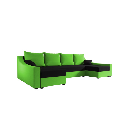 Elegantní sedací souprava do U OMNIA - zelená / černá