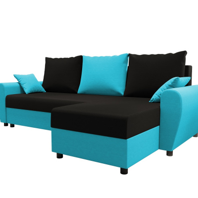 Elegantní sedací souprava FLORIANA - černá / modrá
