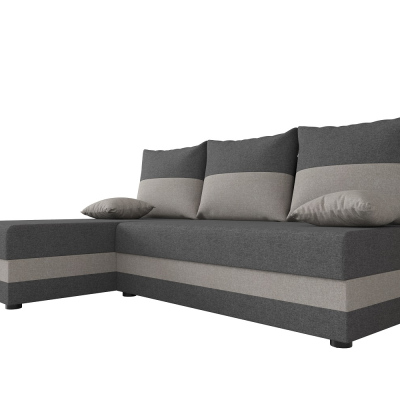 Moderní rohová sedačka HORTENZIE - tmavě šedá / šedá