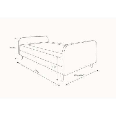 Postel pro dospívající teenagery 90x200 HENRYK 3 - černá