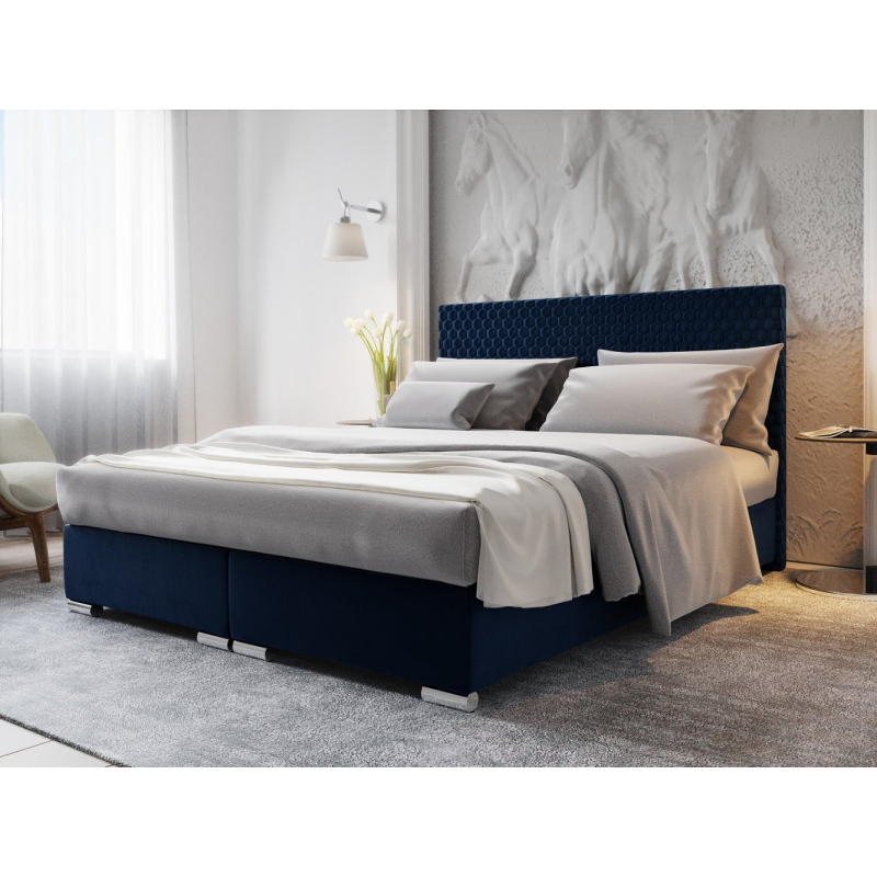 Manželská postel 160x200 HENIO - modrá