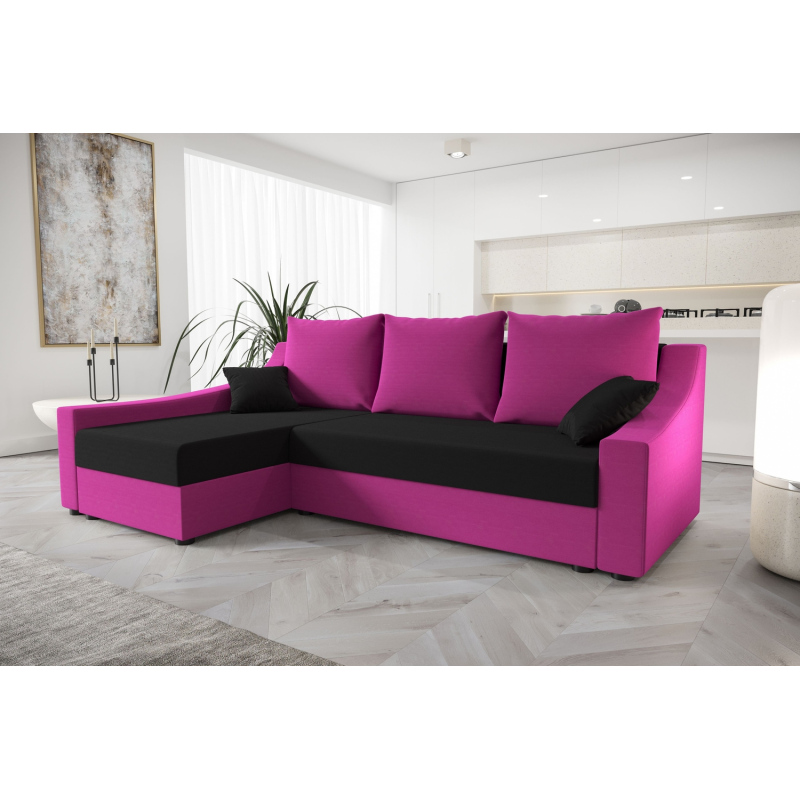 Pohodlná sedačka OMNIA - růžová / černá