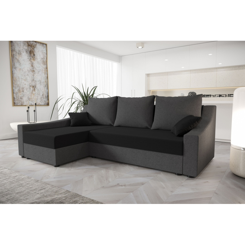 Pohodlná sedačka OMNIA - šedá / černá