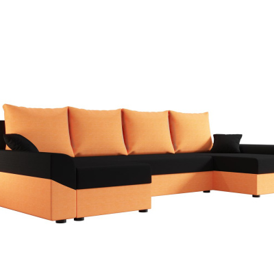 Elegantní sedací souprava do U DAGMAR - oranžová / černá