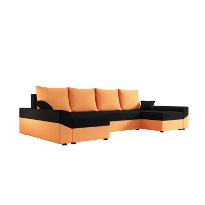 Elegantní sedací souprava do U DAGMAR - oranžová / černá