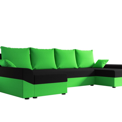 Elegantní sedací souprava do U DAGMAR - zelená / černá