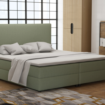 Boxspringová postel 140x200 s nožičkami 5 cm CYRILA - zelená