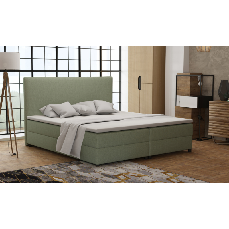 Boxspringová postel 140x200 s nožičkami 5 cm CYRILA - zelená