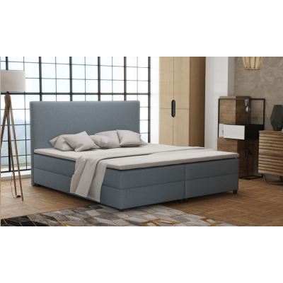 Boxspringová postel 140x200 s nožičkami 5 cm CYRILA - modrá