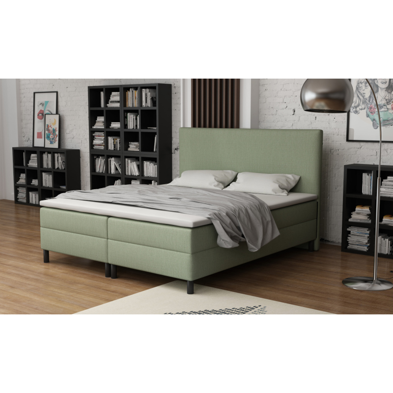 Čalouněná manželská postel 140x200 s nožičkami 12 cm CYRILA - zelená