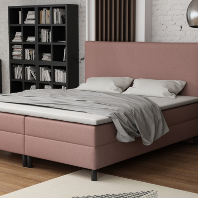 Čalouněná manželská postel 140x200 s nožičkami 12 cm CYRILA - růžová