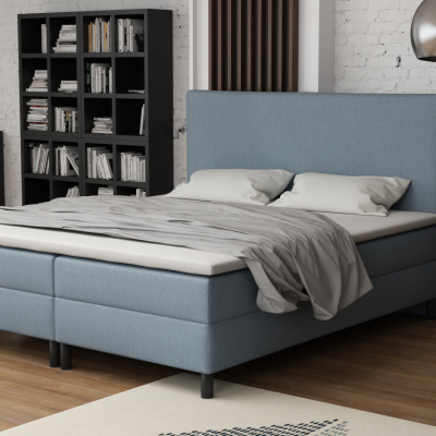 Čalouněná manželská postel 140x200 s nožičkami 12 cm CYRILA - modrá