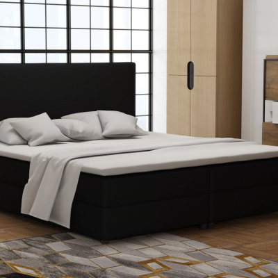Boxspringová postel 160x200 s nožičkami 5 cm CYRILA - černá